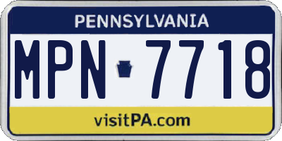 PA license plate MPN7718