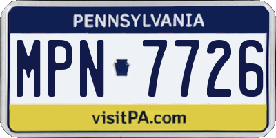 PA license plate MPN7726