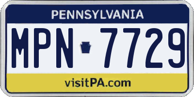 PA license plate MPN7729