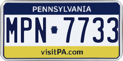 PA license plate MPN7733