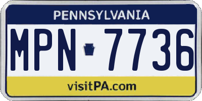 PA license plate MPN7736