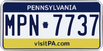 PA license plate MPN7737