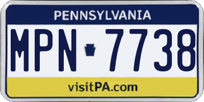 PA license plate MPN7738