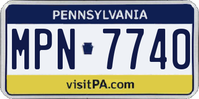 PA license plate MPN7740