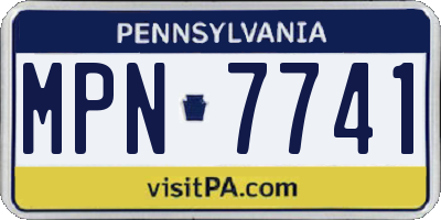 PA license plate MPN7741