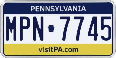 PA license plate MPN7745