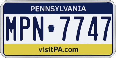 PA license plate MPN7747