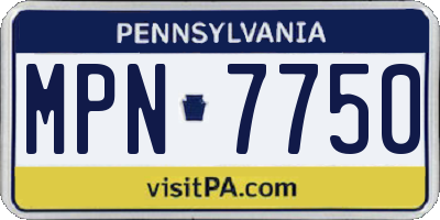 PA license plate MPN7750