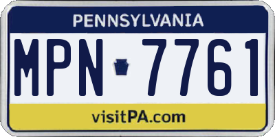 PA license plate MPN7761