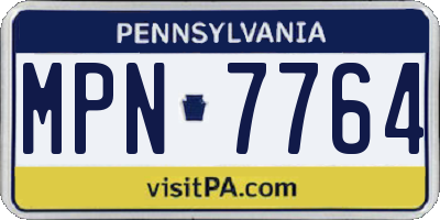 PA license plate MPN7764