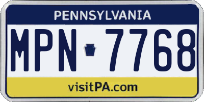 PA license plate MPN7768