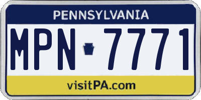 PA license plate MPN7771