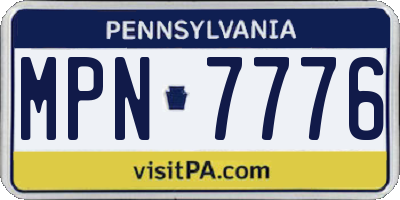 PA license plate MPN7776