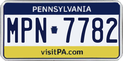 PA license plate MPN7782