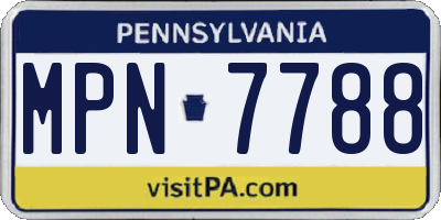 PA license plate MPN7788