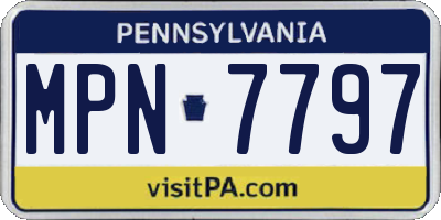 PA license plate MPN7797