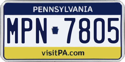 PA license plate MPN7805