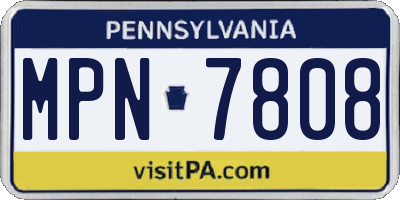 PA license plate MPN7808