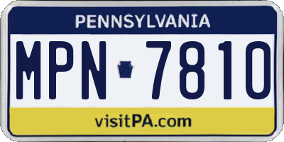 PA license plate MPN7810