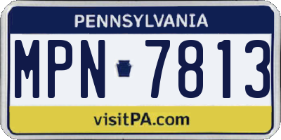PA license plate MPN7813