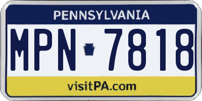 PA license plate MPN7818