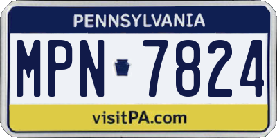 PA license plate MPN7824