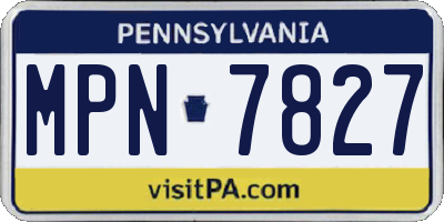 PA license plate MPN7827