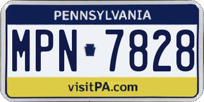 PA license plate MPN7828