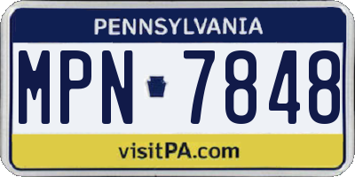 PA license plate MPN7848