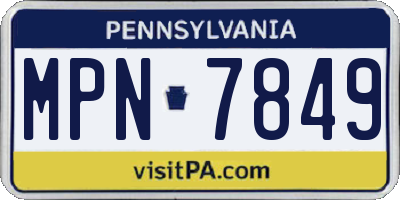 PA license plate MPN7849