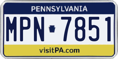 PA license plate MPN7851