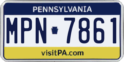 PA license plate MPN7861