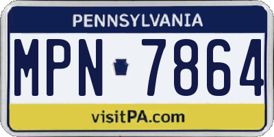 PA license plate MPN7864