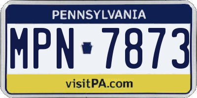 PA license plate MPN7873