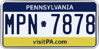 PA license plate MPN7878
