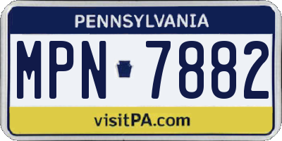PA license plate MPN7882