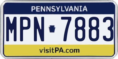 PA license plate MPN7883
