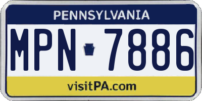 PA license plate MPN7886