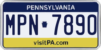 PA license plate MPN7890