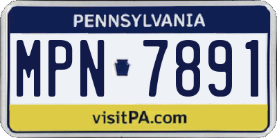 PA license plate MPN7891
