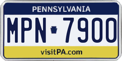 PA license plate MPN7900
