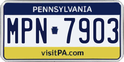 PA license plate MPN7903
