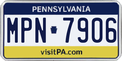 PA license plate MPN7906