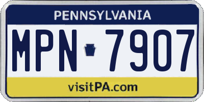 PA license plate MPN7907