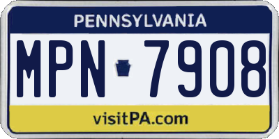 PA license plate MPN7908
