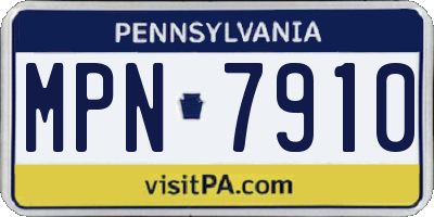 PA license plate MPN7910