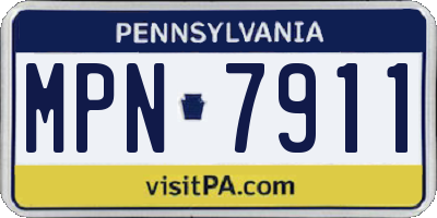 PA license plate MPN7911