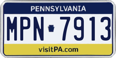 PA license plate MPN7913