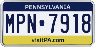 PA license plate MPN7918