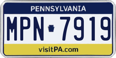 PA license plate MPN7919